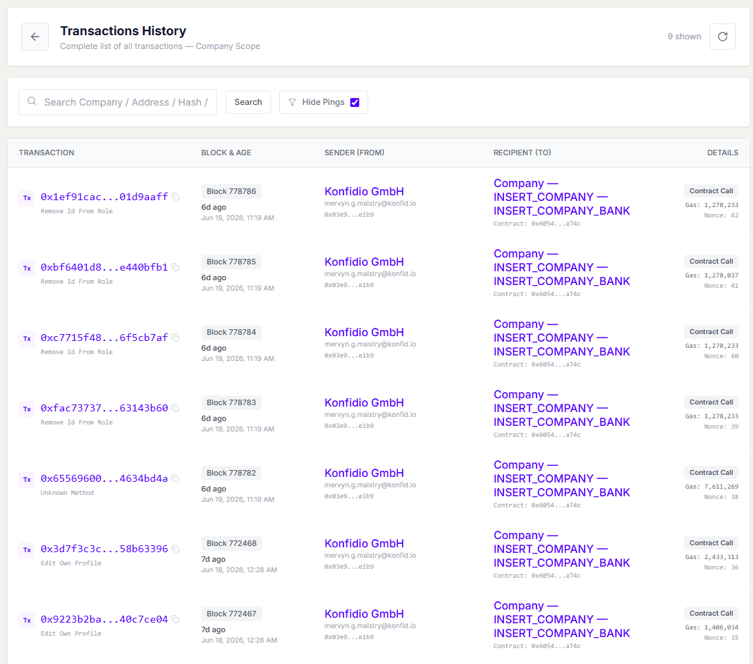 Transactions Ledger Explorer